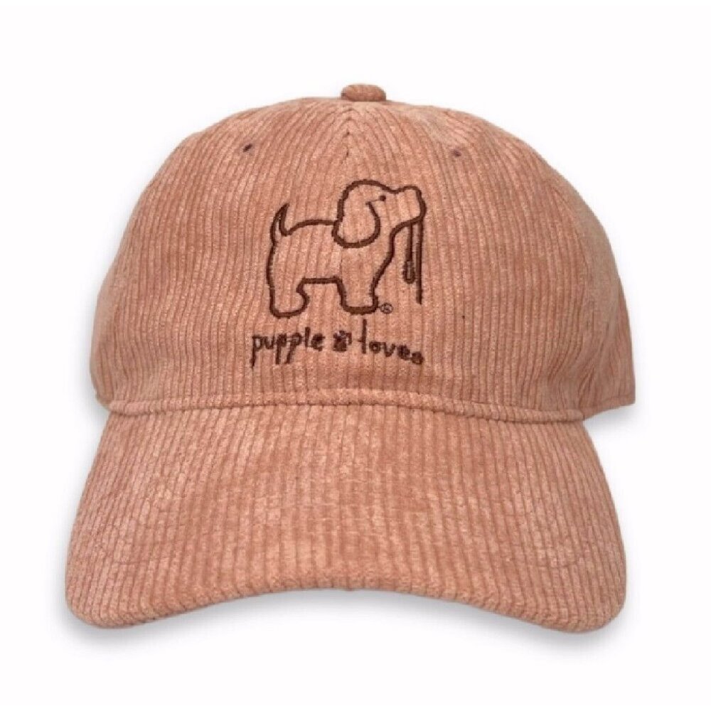 Puppie Love Dog Tan Corduroy Cap Hat - NEW Fast Ship